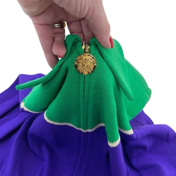St. John Knit Bomber Cardigan Jacket Small Green/Purple - Picture 12 of 16